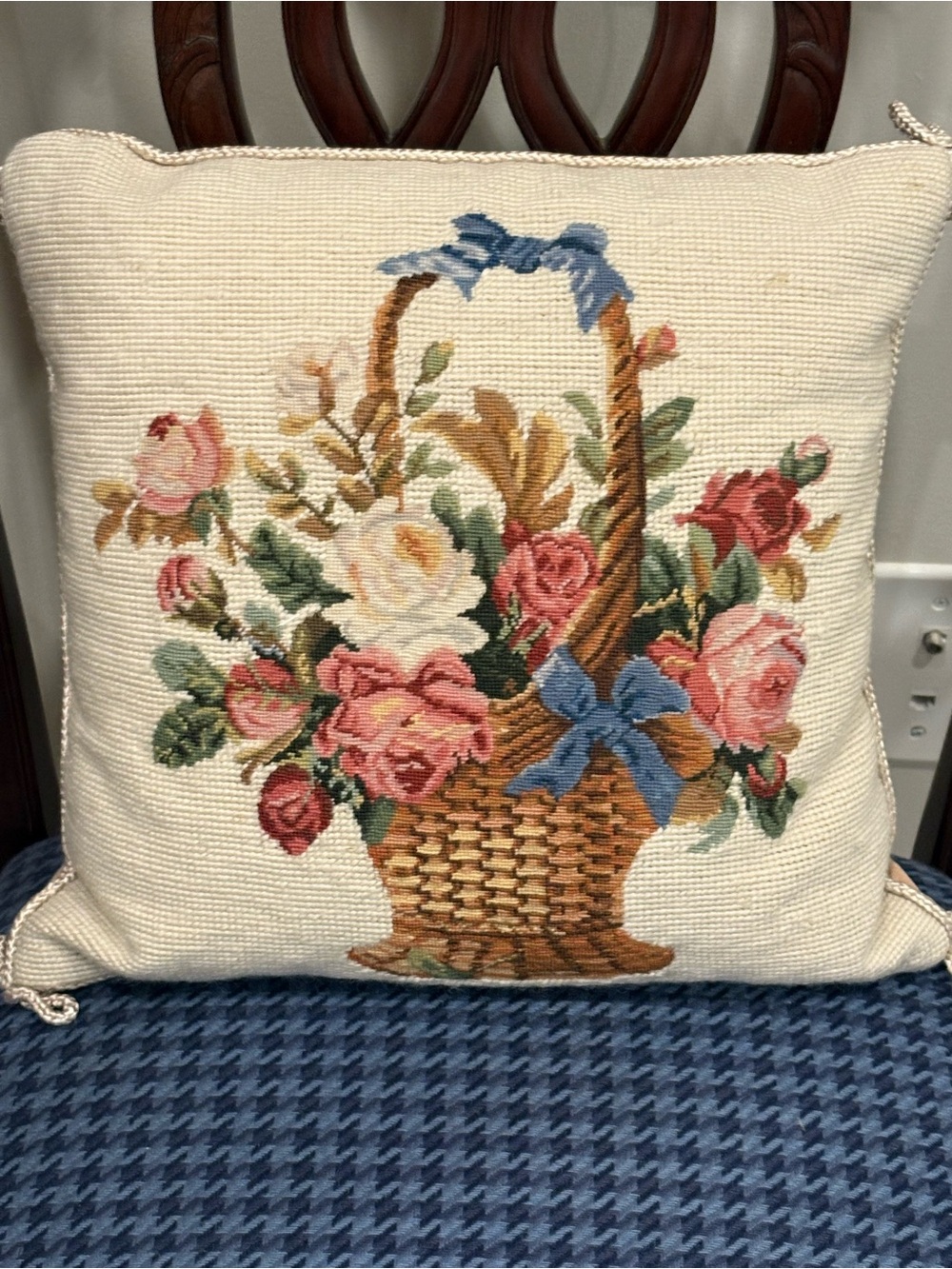 Vintage Needlepoint Pillow